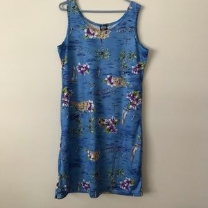 KOAH Blue Tropical 🏝🌴Print dress👚